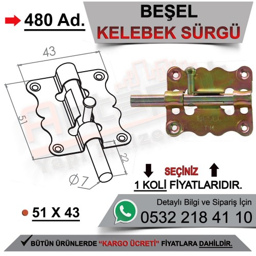 Beşel BA230 Kelebek Sürgü  (480 Adet)
