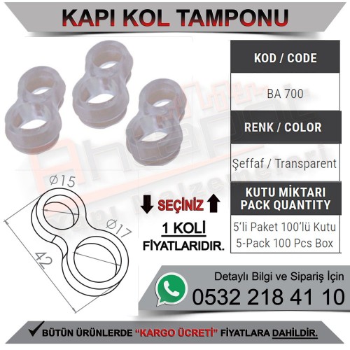 Beşel BA700 Kol Tamponu Şeffaf 5 Li Paket (500 Adet)