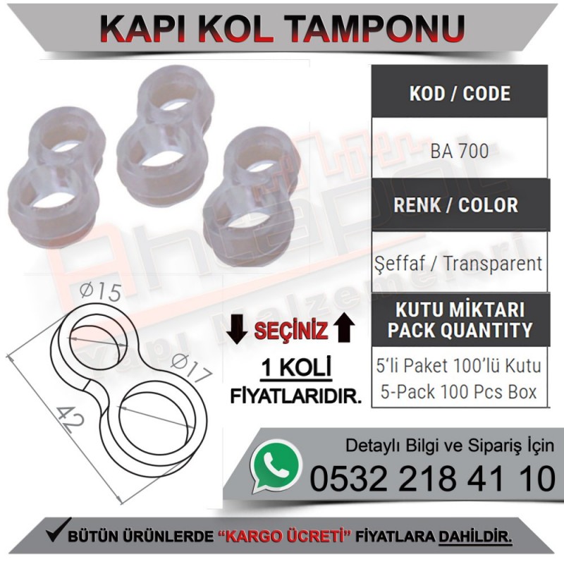Beşel BA700 Kol Tamponu Şeffaf 5 Li Paket (500 Adet) -