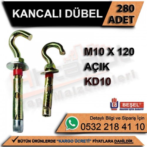 Beşel Kancalı Dübel Açık M10x120 (280 Adet)