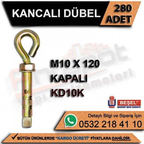 Beşel Kancalı Dübel Kapalı M10x120 (280 Adet)