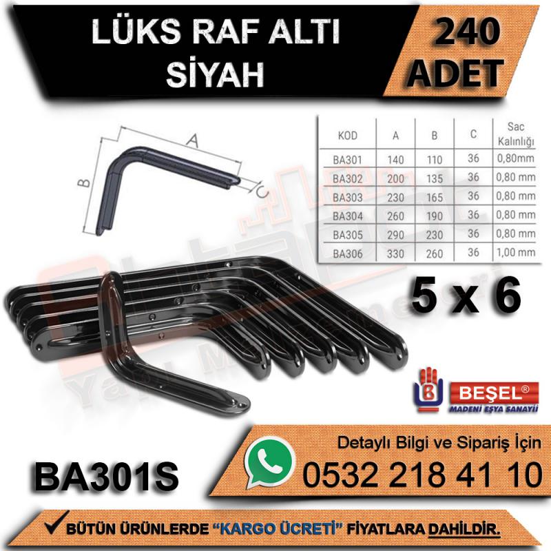 Beşel Lüx Raf Altı Siyah 5x6 (240 Adet) - Mobilya Hırdavat
