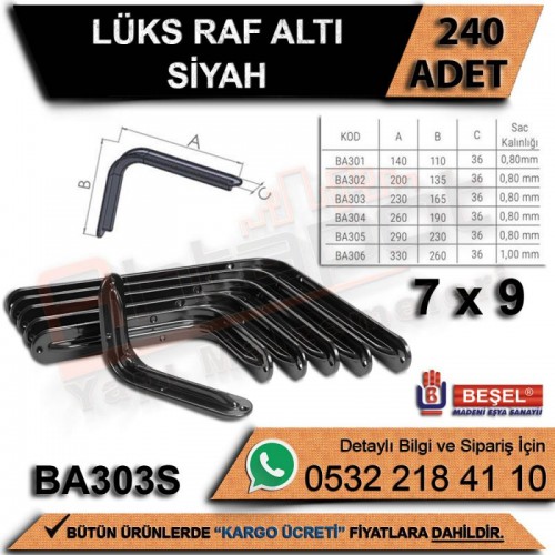 Beşel Lüx Raf Altı Siyah 7x9 (240 Adet)