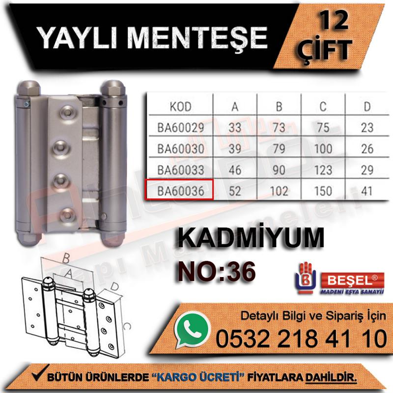 Beşel Yaylı Menteşe Kadmiyum No:36 (12 Çift) - Menteşeler