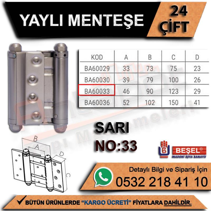 Beşel Yaylı Menteşe Sarı No:33 (24 Çift) - Menteşeler
