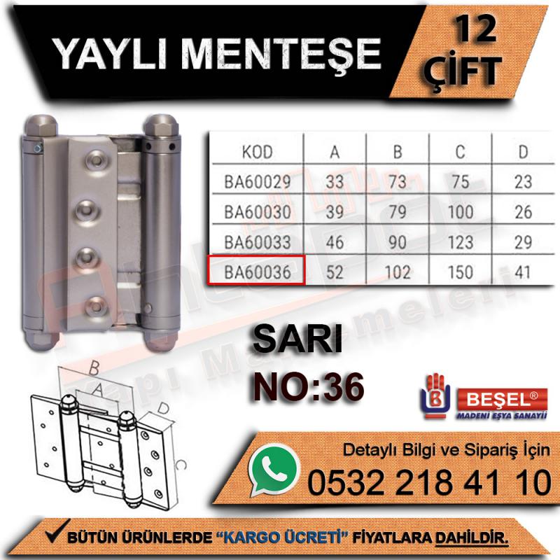 Beşel Yaylı Menteşe Sarı No:36 (12 Çift) - Menteşeler