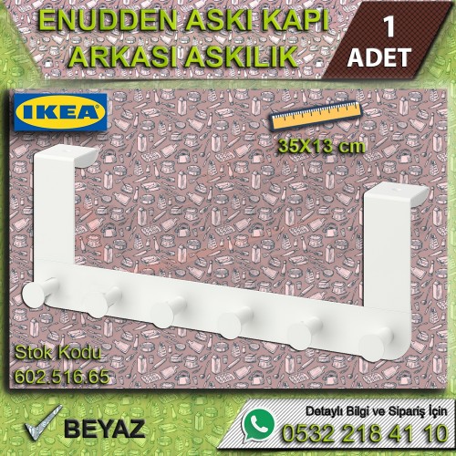 Beyaz Enudden Kapı Arkası Askısı 35 Cm X 13 Cm 2 Parça Metal