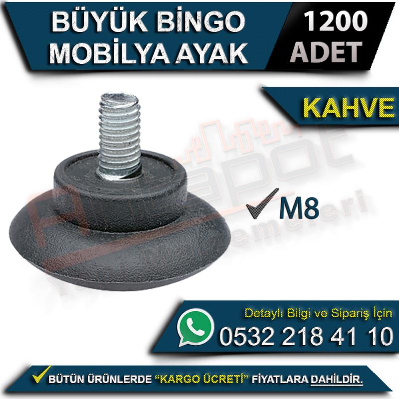 Büyük Bingo Mobilya Ayak M8 Kahve (1200 Adet) - Mobilya Ayakları