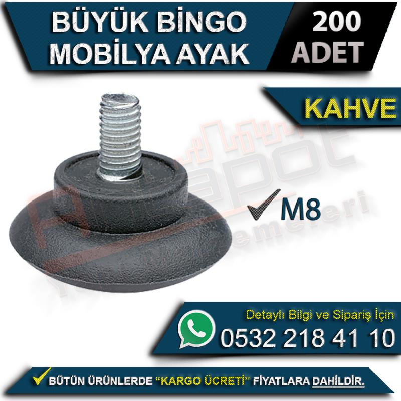 Büyük Bingo Mobilya Ayak M8 Kahve (200 Adet) - Mobilya Ayakları