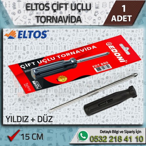 Çift Uçlu Tornavida Yıldız - Düz Değişken Uçlu 15 Cm Tornavida