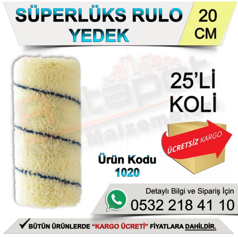Dekor 1020 Süperlüks Rulo Yedek 20 Cm (25 Adet) - Rulo ve Fırçalar