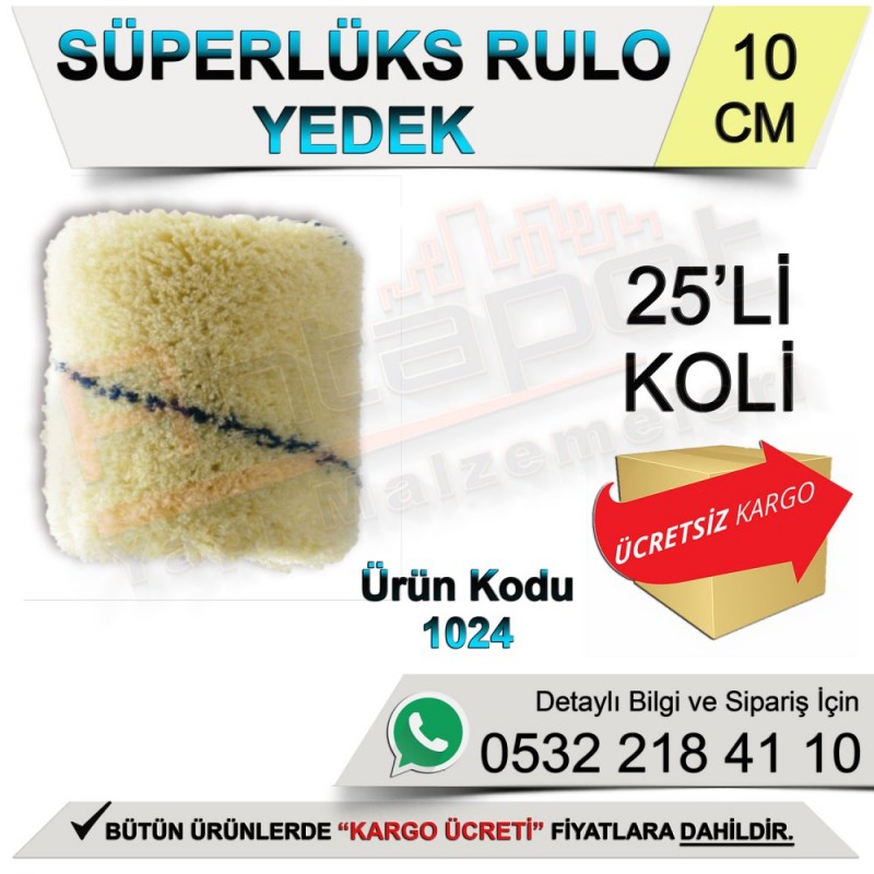 Dekor 1024 Süperlüks Rulo Yedek 10 Cm (25 Adet) - Rulo ve Fırçalar