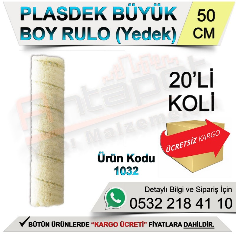 Dekor 1032 Plasdek Rulo Büyük Boy Yedek 50 Cm (20 Adet) - Rulo ve Fırçalar