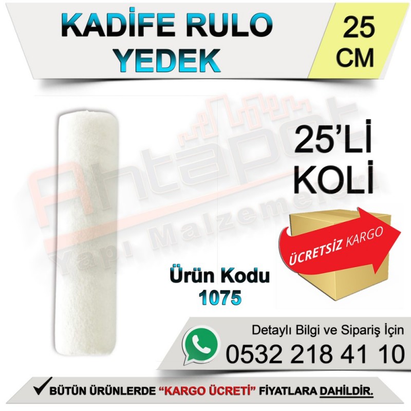 Dekor 1075 Kadife Rulo Yedek 25 Cm (25 Adet) - Rulo ve Fırçalar