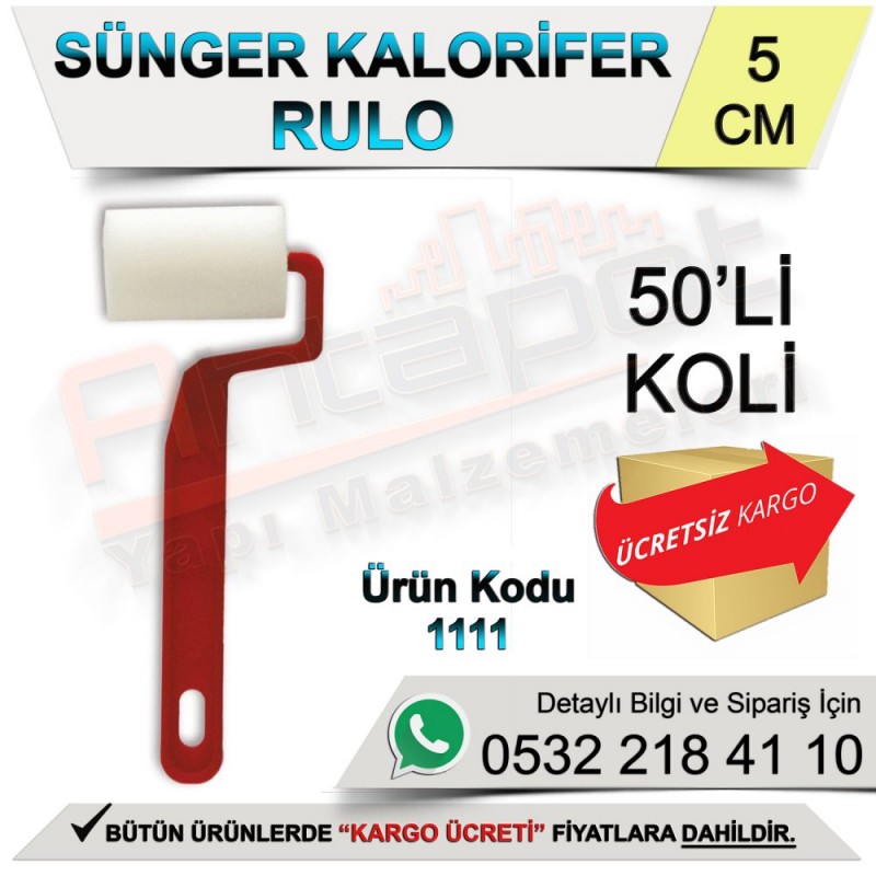 Dekor 1111 Sünger Kalorifer Rulo 5 Cm (50 Adet) - Rulo ve Fırçalar