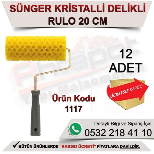 Dekor 1117 Sünger Kristalli Delikli Rulo 20 Cm (12 Adet)