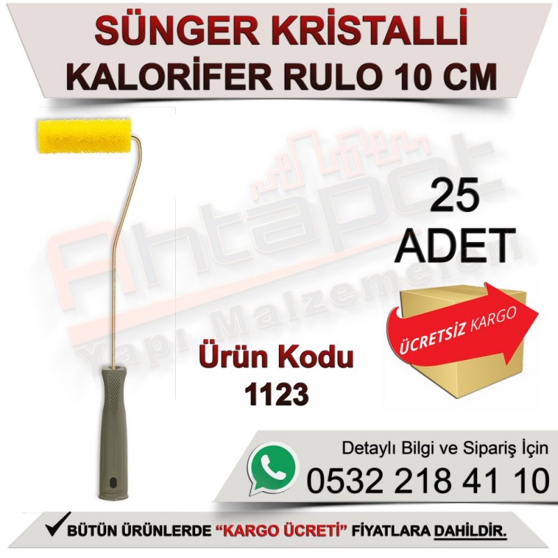 Dekor 1123 Sünger Kristalli Kalorifer Rulo 10 Cm (25 Adet) - Rulo ve Fırçalar