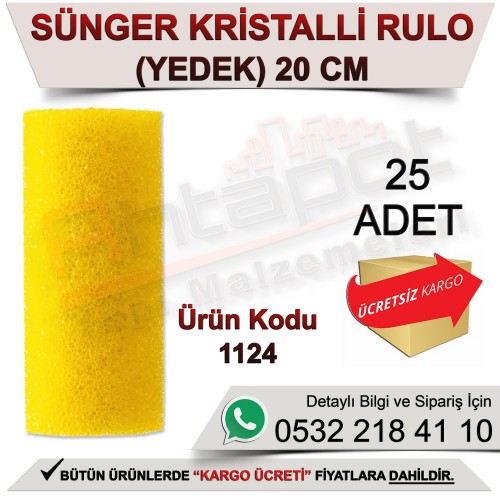 Dekor 1124 Sünger Kristalli Rulo Yedek 20 Cm (25 Adet)