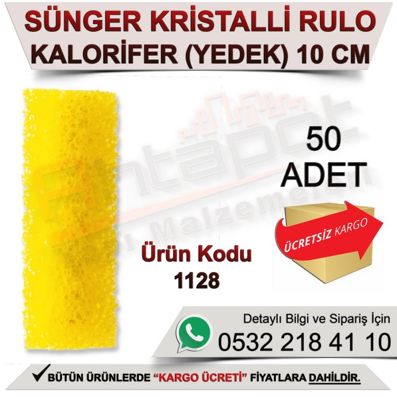 Dekor 1128 Sünger Kristalli Kalorifer Rulo Yedek 10 Cm (50 Adet) - Rulo ve Fırçalar