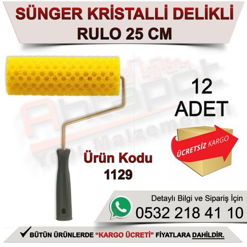 Dekor 1129 Sünger Kristalli Delikli Rulo 25 Cm (12 Adet)