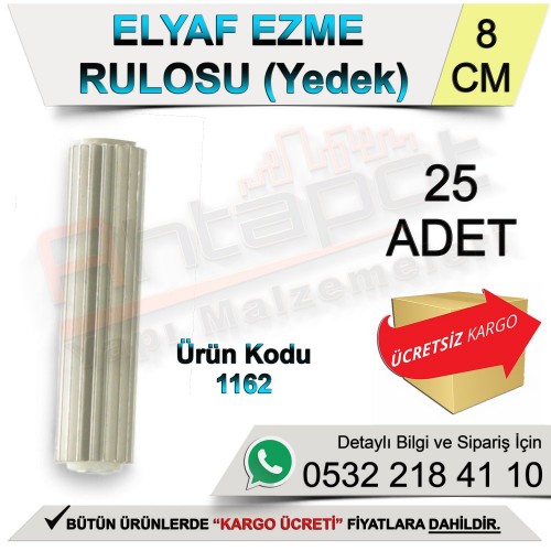 Dekor 1162 Elyaf Ezme Rulosu Yedek 8 Cm (25 Adet)