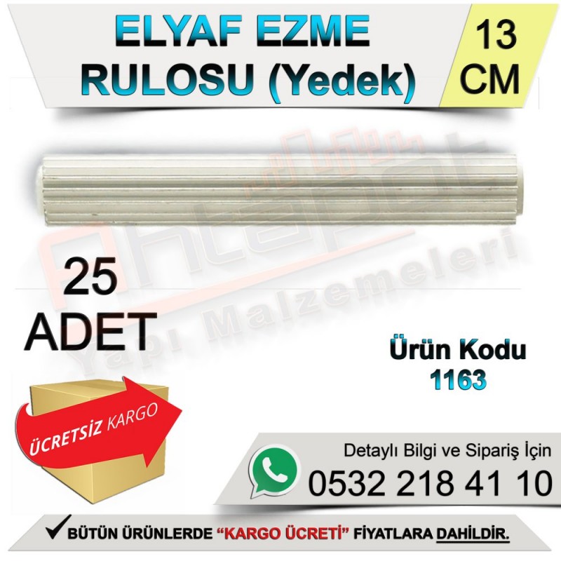 Dekor 1163 Elyaf Ezme Rulosu Yedek 13 Cm (25 Adet)