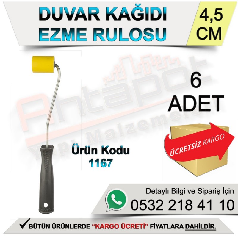 Dekor 1167 Duvar Kağıdı Ezme Rulosu 4,5x4,5 Cm (6 Adet)