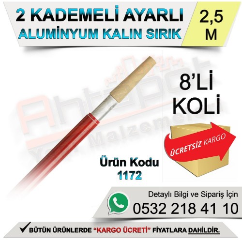 Dekor 1172 2 Kademeli Ayarlı Alüminyum Kalın Sırık 2,5 Mt (8 Adet)