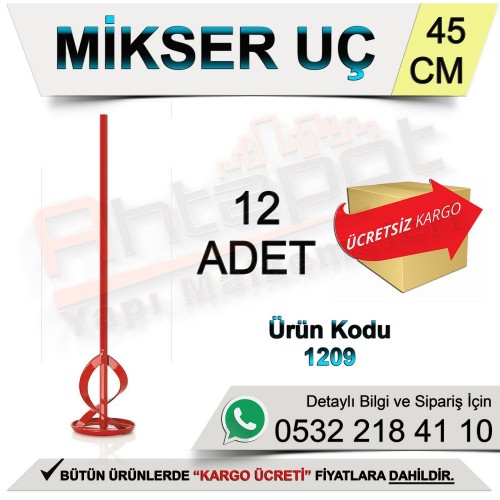 Dekor 1209 Mikser Uç Altıgen 45 Cm (12 Adet)