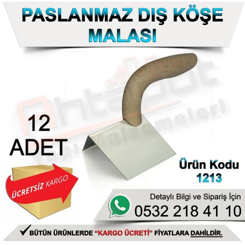 Dekor 1213 Paslanmaz Dış Köşe Malası (12 Adet)