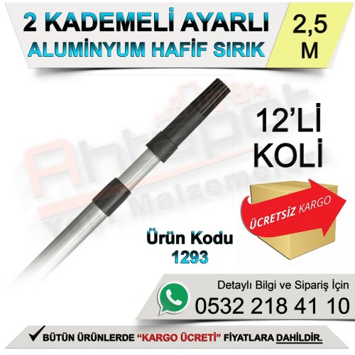 Dekor 1293 2 Kademeli Ayarlı Alüminyum Hafif Sırık 2,5 Mt (12 Adet)