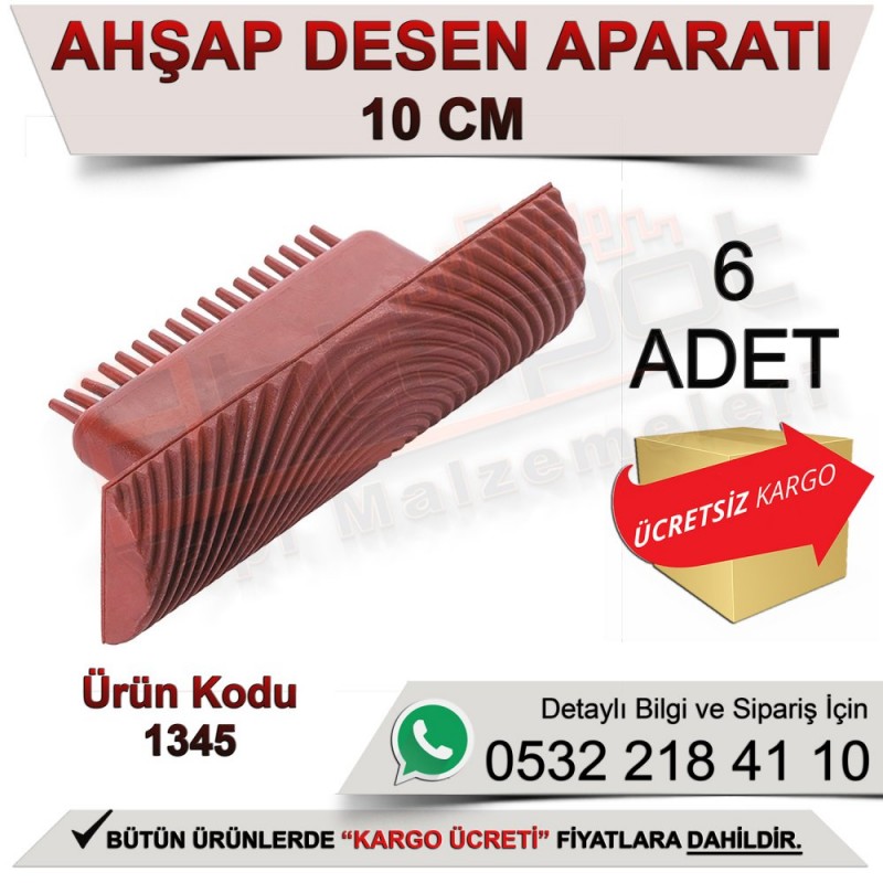 Dekor 1345 Ahşap Desen Aparatı 10 Cm (6 Adet) - Desen Aparatı