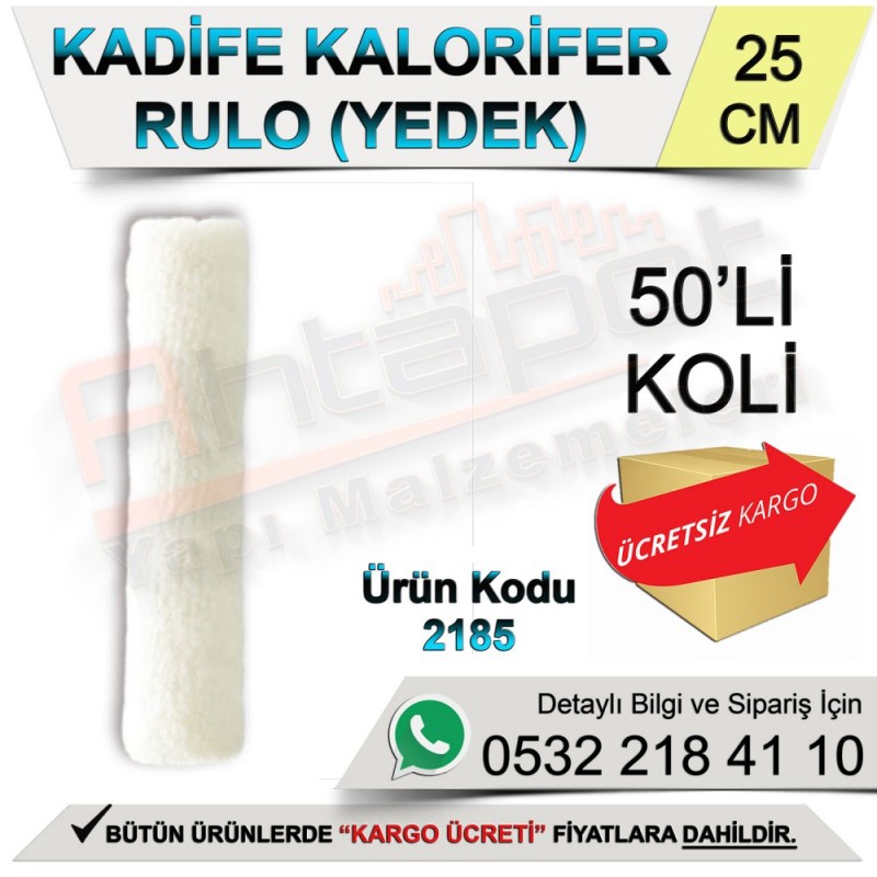 Dekor 2185 Kadife Kalorifer Rulo Yedek 25 Cm (50 Adet) - Rulo ve Fırçalar