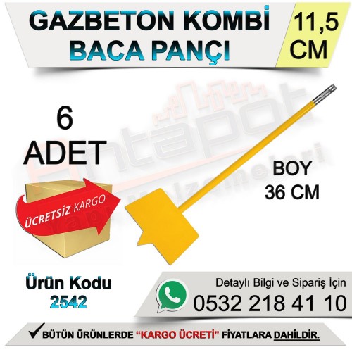 Dekor 2542 Gazbeton Kombi Baca Pançı 36 Cm (6 Adet)