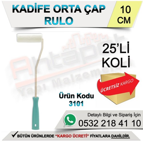 Dekor 3101 Kadife Orta Çap Rulo 10 Cm (25 Adet)