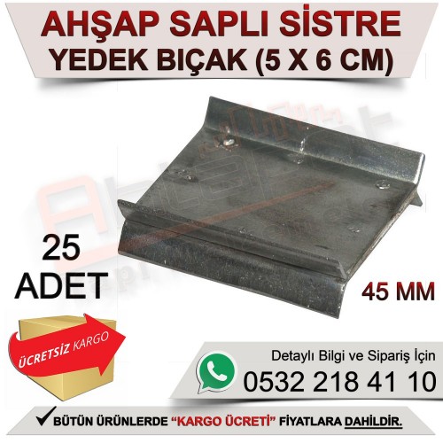 Dekor 5100 Ahşap Saplı Sistre Yedek Bıçak 5x6 Cm (25 Adet)