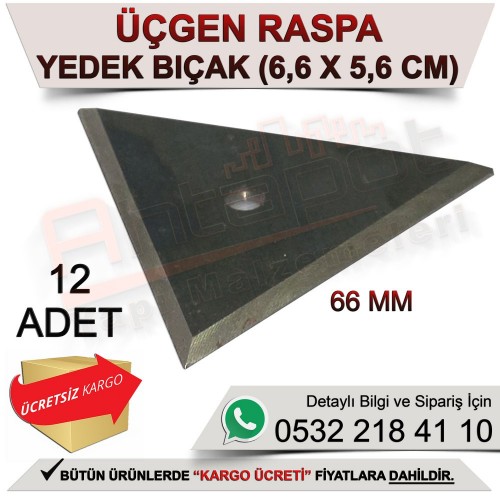 Dekor 5101 Üçgen Raspa Yedek Bıçak 6,6x5,6 Cm (12 Adet)