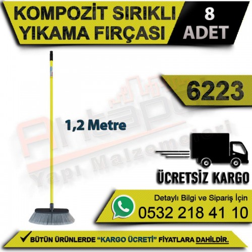 Dekor 6223 Kompozit Sırıklı Yıkama Fırçası 1,2 Mt (8 Adet)