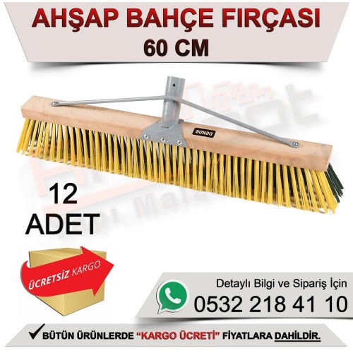 Dekor 6263 Ahşap Bahçe Fırçası 23,6’’/60 Cm (12 Adet)