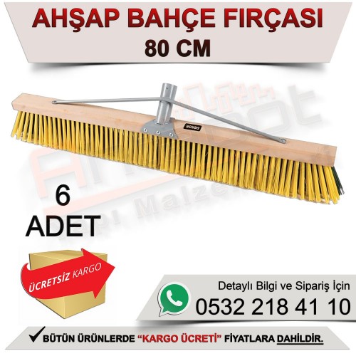 Dekor 6264 Ahşap Bahçe Fırçası 31,5’’/80 Cm (6 Adet)