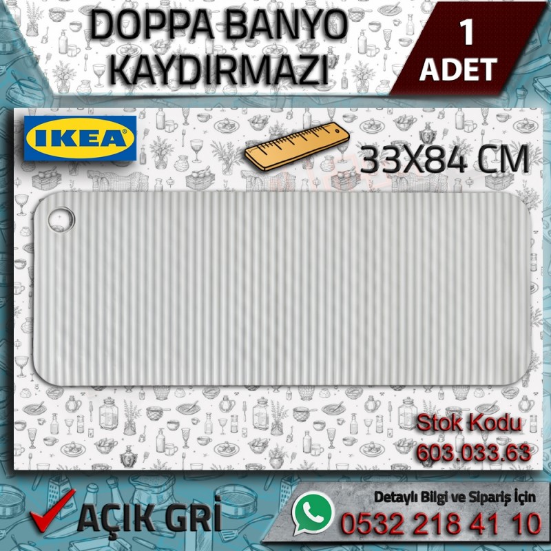 Doppa Banyo Kaydırmazı - Kaydırmaz Paspas - Küvet/Duş Paspası, Açık Gri - IKEA