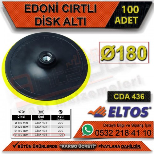 Edoni Cırtlı Disk Altı Ø180 (100 Adet)