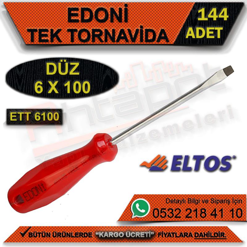 Edoni Ett6100 Tek Tornavida 6x100 Düz  (144 Adet) - Pense, Tornavida