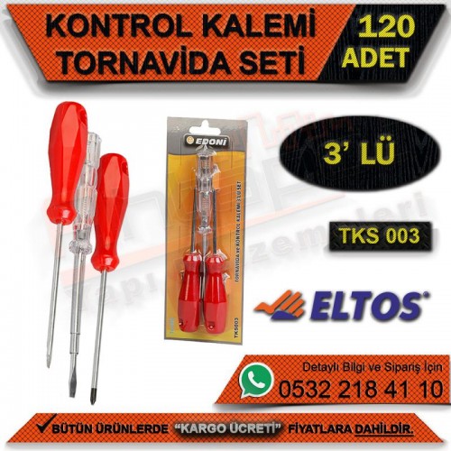 Edoni Tks003 Kontrol Kalem Tornovida Seti 3’Lü (120 Adet)