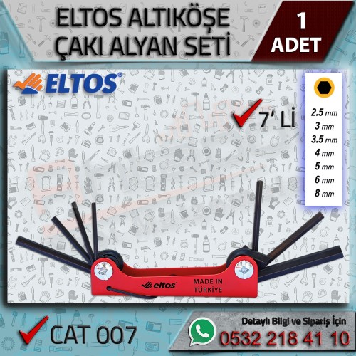 Eltos Çakı Alyan Seti (7 Parça, Altıköşe)