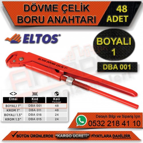 Eltos Dövme Çelik Boru Anahtarı Boyalı 1 (48 Adet)
