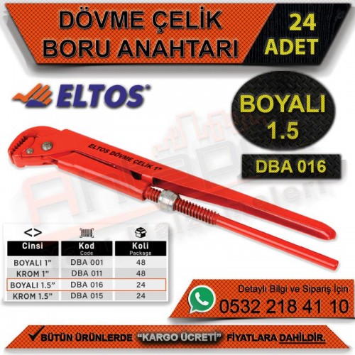 Eltos Dövme Çelik Boru Anahtarı Boyalı 1.5 (24 Adet)