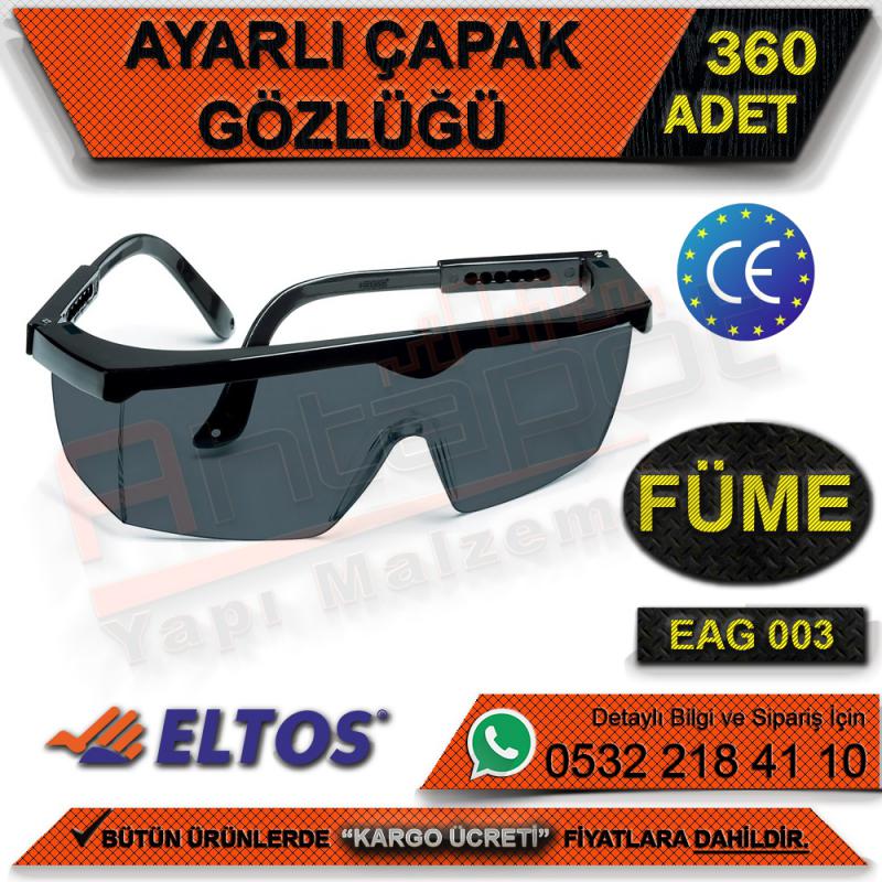 Eltos Eag003 Ayarlı Çapak Gözlüğü (Füme) (360 Adet) -