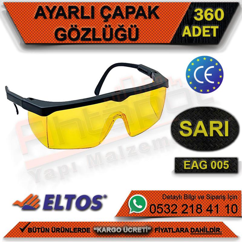 Eltos Eag005 Ayarlı Çapak Gözlüğü (Sarı) (360 Adet) -