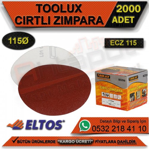 Eltos Ecz115 Cırtlı Zımpara (40-60-80-100-120 Kum) Ø115 (2000 Adet)